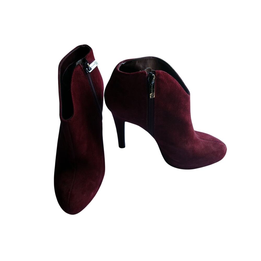 Jessica Simpson Burgundy Suede Platform Stiletto Ankle Booties Women 7M